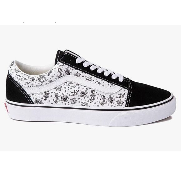 Vans Old Skool Skate Shoe Canvas Suede Sneaker black marshmallow Lace up Closure - Picture 2 of 12